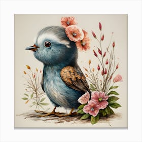 Blue Bird With Flowers, Realistic oil painting of a colorful bird, Detailed avian artwork on canvas, Exquisite bird portrait in oil, Fine art print of bird in natural habitat, Oil painting of migratory birds, Feathered friends in oil on canvas, Unique bird art for home decor, Birdwatcher's delight in oil, Vibrant bird plumage in oil paint, Avian beauty captured in oil, Oil Painting, Bird Art, Wildlife Art, Avian Art, Nature Painting, Birds Of Prey, Feathered Friends, Colorful Birds, BirdsIn Art, Avian Beauty Fine Art Print Bird Lovers, Animal Art, Birdwatching, BirdsofInstagram, Canvas Print