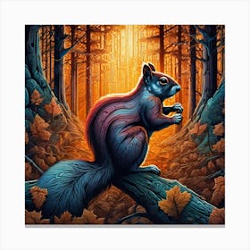 Squirrel In The Woods 42 Canvas Print