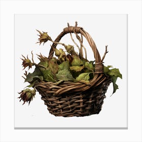 Basket Of Flowers Canvas Print