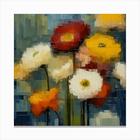 Flowers In A Vase,many coloured flowers Canvas Print