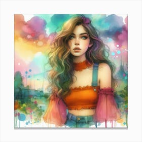 Colorful Girl Canvas Print