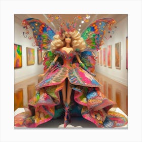 Butterfly Art Barbie 3 Canvas Print