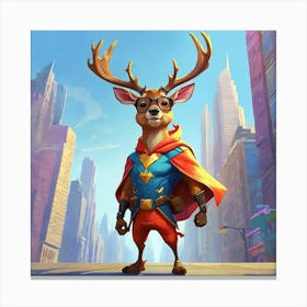 Superhero Deer 5 Canvas Print