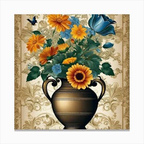 Sunflowers In A Vase Canvas Print