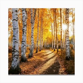 Autumn Birch Forest Canvas Print