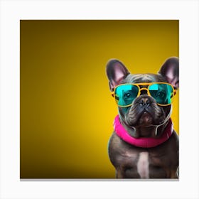 French Bulldog Wearing Sunglasses 05 Canvas Print