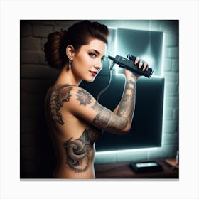 Tattooed Woman Canvas Print