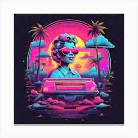 80s Girl In Sunglasses Canvas Print