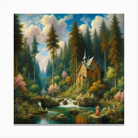 Church In The Woods Canvas Print