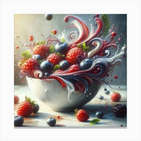 Splash Of Berries Canvas Print