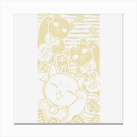 Maneki Nekos Lucky Cats Japanese Style Canvas Print