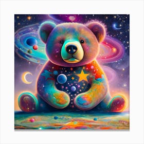 Teddy Bear In Space 14 Canvas Print