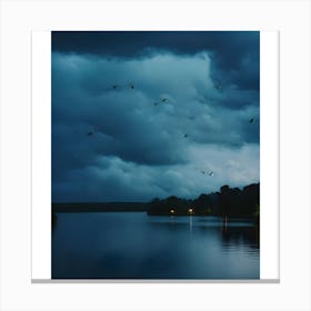 Dark Sky Over Lake Canvas Print