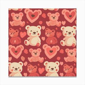 Teddy Bears Seamless Pattern Canvas Print