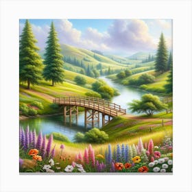 Bridge Over A River 3 Canvas Print