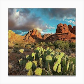 Cactus In The Desert Canvas Print