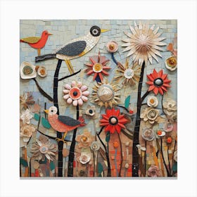 Birds love flowers X1 SS Style D6380 Canvas Print