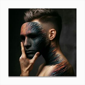 Man With Paint On His Face Canvas Print