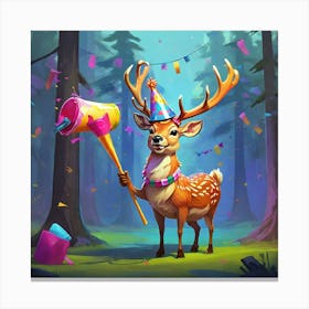 Deer In The Forest 23 Canvas Print