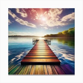 Pier On The Lake 1 Canvas Print