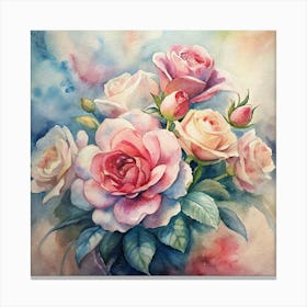 Watercolor Roses 22 Canvas Print