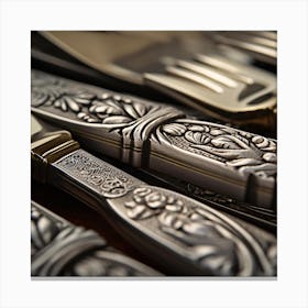 Silver Cutlery Canvas Print