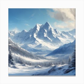 Snowy Mountains 1 Canvas Print