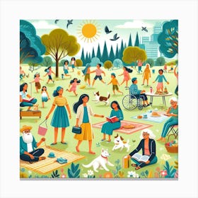 Picnic In The Park Canvas Print