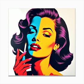 Pop Woman Smoking Cigarette Canvas Print