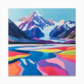 Colourful Abstract Aorak Imount Cook National Park New Zealand 4 Canvas Print
