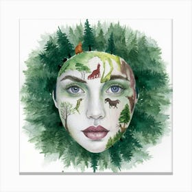 Woman In The Forest 2 Canvas Print