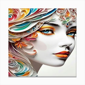 Bello Perfil De Mujer Ficticio Canvas Print