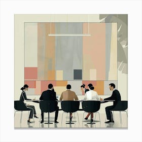 People At A Meeting 1 Canvas Print