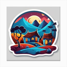 Landscape Sticker Canvas Print