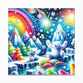 Super Kids Creativity:Polar Bears In The Snow Canvas Print