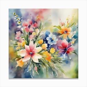 Watercolor Flowers 2 Canvas Print