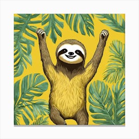 Happy Sloth Canvas Print