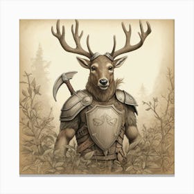 Deer In Armor 5 Canvas Print