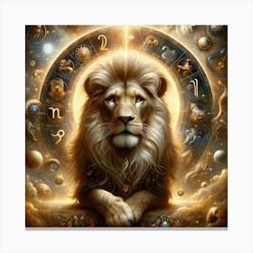 Regal Echoes of Leo: A Surreal Astrological Vision Canvas Print