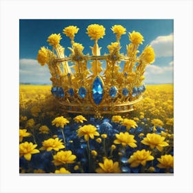Crown In A Field Of Yellow Flowers Canvas Print