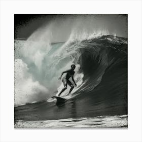 Black And White Surfer Canvas Print