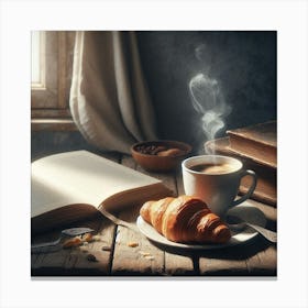 Coffee And Croissants Canvas Print