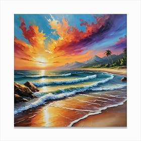 Sunset On The Beach 6 Canvas Print