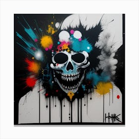 Skull Splatter Canvas Print