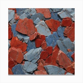 Red and blue Granite 1 Canvas Print