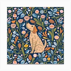 William Morris Inspired Dogs Collection 1 Canvas Print