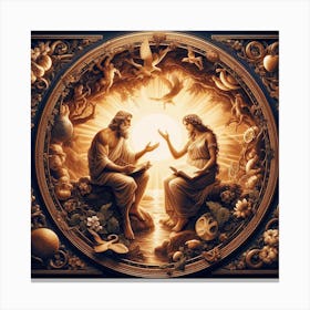 Jesus And The Woman Canvas Print