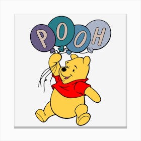 Winnie The Pooh with balloons Canvas Print