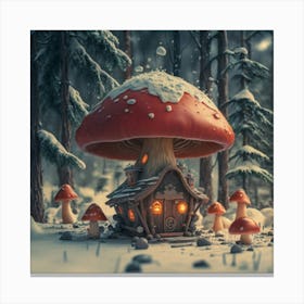 Red mushroom shaped like a hut 2 Canvas Print