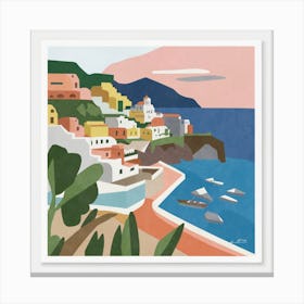 Amalfi Coast Matisse Style Italy 5 Canvas Print